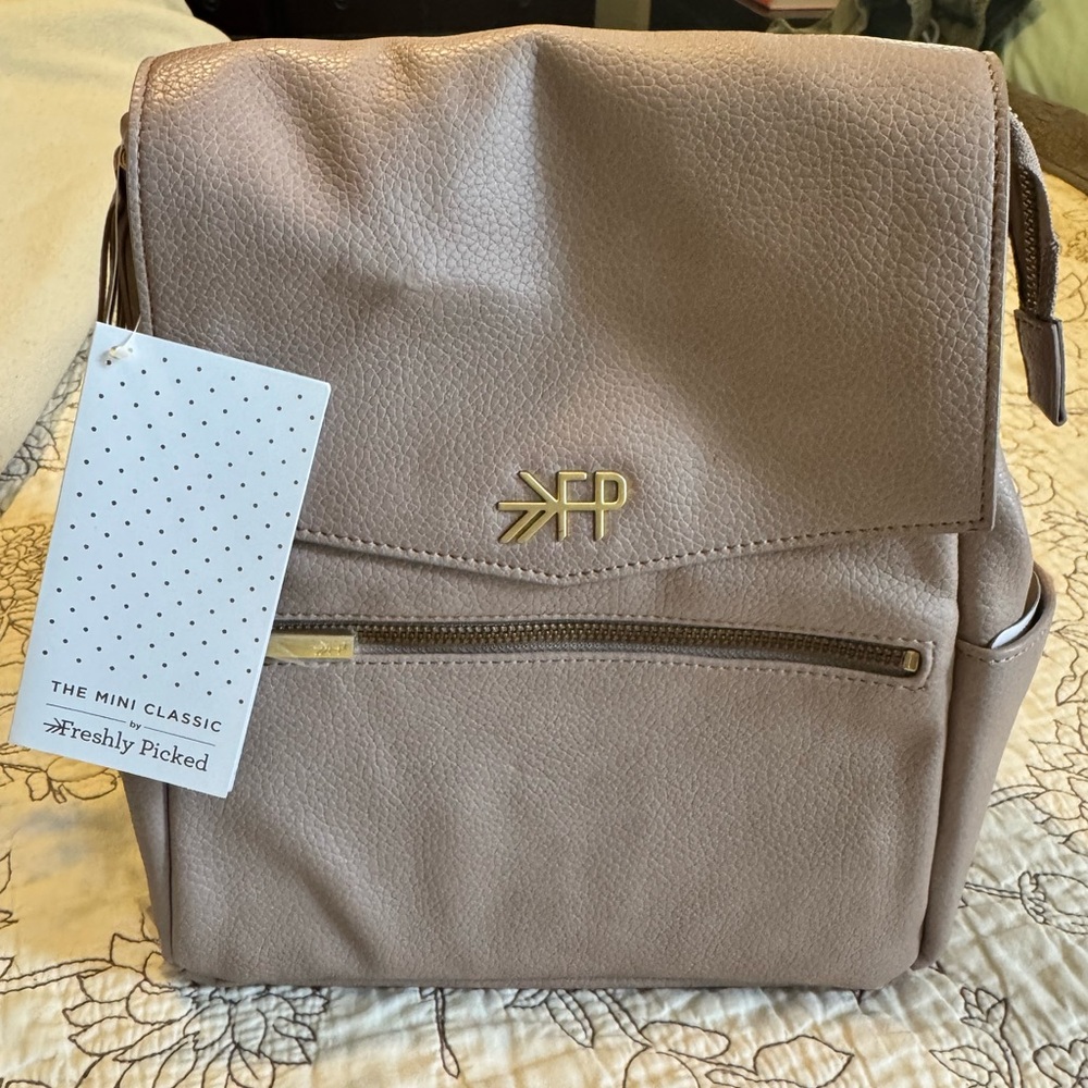 Freshly Picked Mauve Backpack with Gold Accents